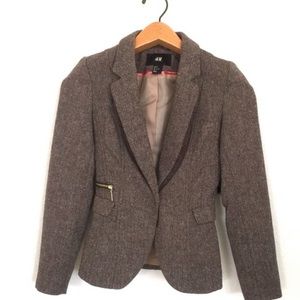 COPY - H&M wool blend tweed fitted blazer